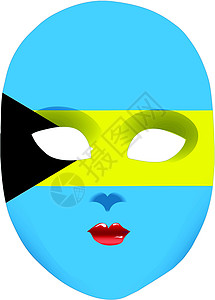巴哈马蓝色游戏黄色数字改造面具角色黑色创造力插图图片