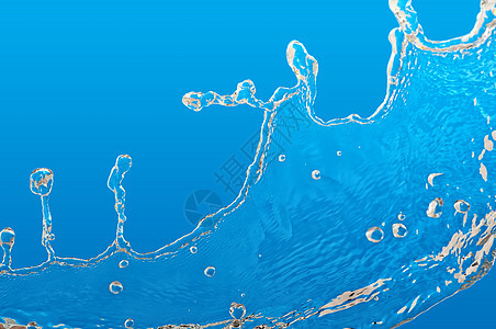热带飞水沉淀水滴湿气飞溅游泳反射潮湿蓝色活力气泡图片
