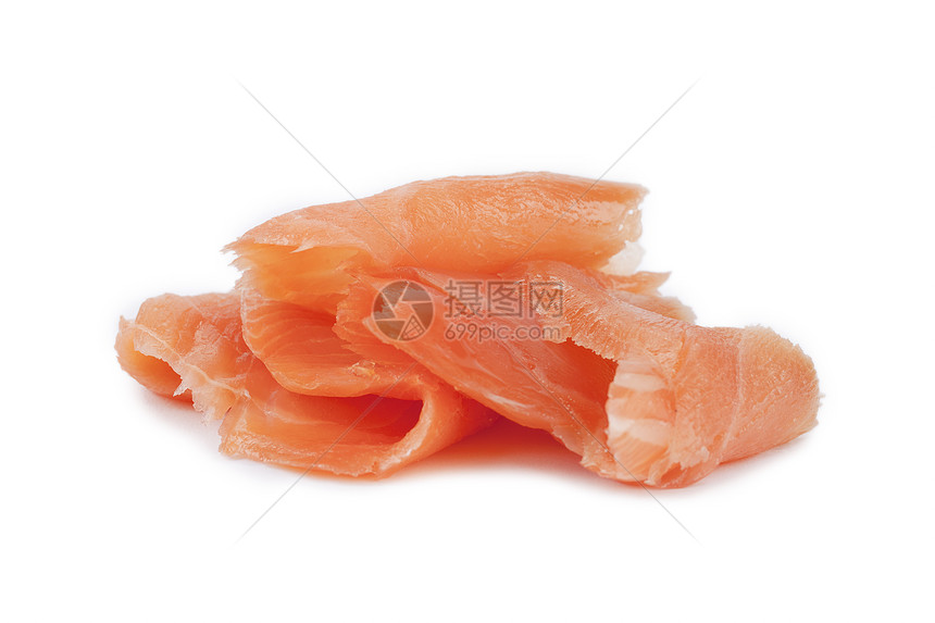 烟熏鲑鱼生产小吃食物熏制海鲜美食午餐鱼片盘子图片