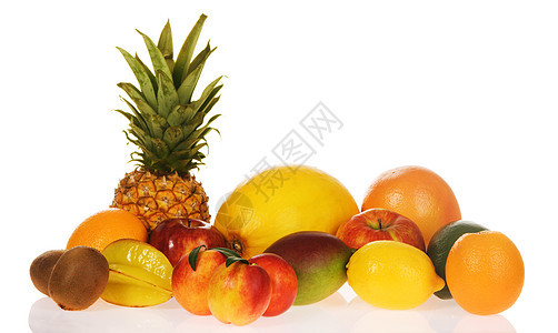 新鲜果实的分层食物异国团体水果柠檬香蕉柚子生活店铺奇异果图片