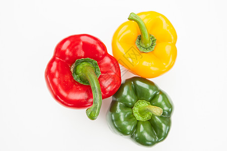 红绿胡椒和黄辣椒素食者辣椒黄色绿色红色蔬菜胡椒图片