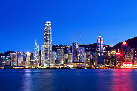 晚上在香港商业金融办公室建筑玻璃旅游景观场景城市顶峰图片