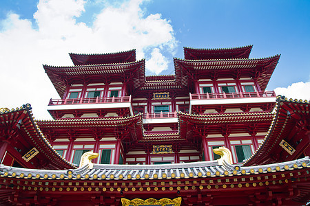 新加坡的中国寺庙信仰雕像旅游宗教货车佛教徒金子地标遗迹街道图片