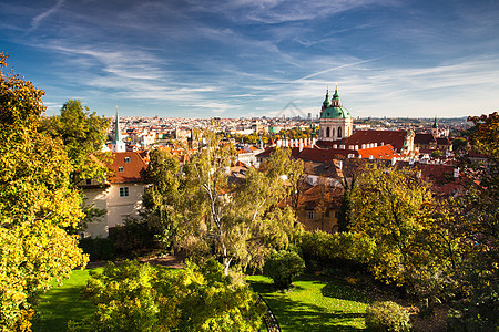 布拉格城堡的视图国家旅行蓝色城市建筑学宗教生机天空文化剧院图片