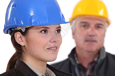 青年妇女建筑工工人图片