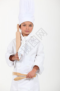 打扮成厨师的女孩图片