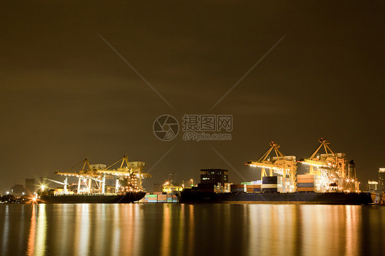 货运货船贸易货轮起重机衬垫港口出口龙门架商业贮存城市图片