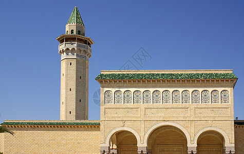 阿拉伯清真寺蓝色的户外高清图片