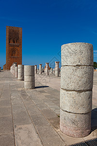 摩洛哥拉巴特哈桑塔建筑学游客石头旅游旅行图片
