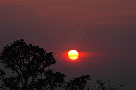 日落视图国家橙子阳光太阳旅行晴天假期农村场景热带图片