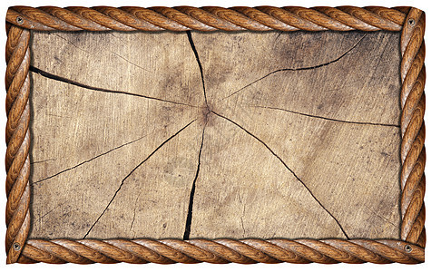 框架相框公告硬木木头树干绳索风化插图木板材料图片