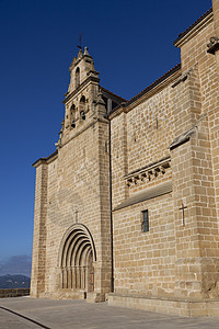 西班牙阿拉瓦拉巴斯拉巴斯蒂达教堂文化钟声建造宗教城市旅行石头建筑学晴天旅游图片