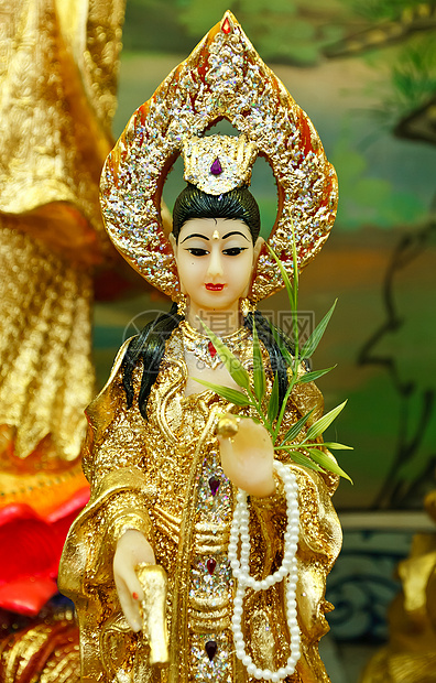 宽燕的布丁形象精神菩萨信仰雕像雕塑文化女性寺庙冥想佛教徒图片