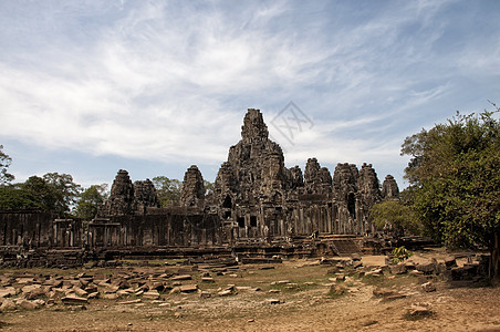 Bayon Siem收获 柬埔寨雕刻艺术雕像石头旅游遗迹面孔宗教遗产地标图片