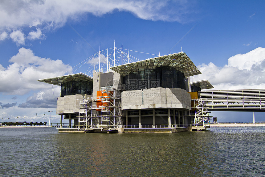 现代水族馆大楼工程蓝色海洋吸引力闲暇建筑展览科学海洋馆波浪图片