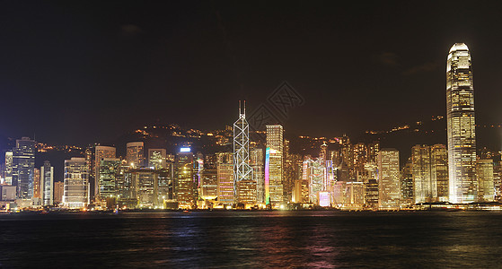 夜里香港市风景建筑市中心摩天大楼街道景观旅行商业天际场景城市图片