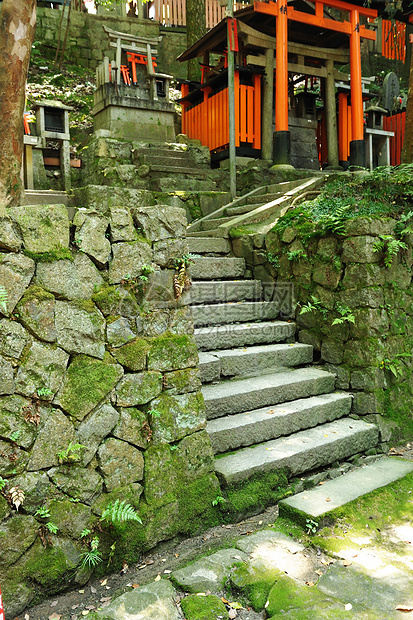 木制门神道历史走廊神社城市旅行橙子旅游木头隧道图片