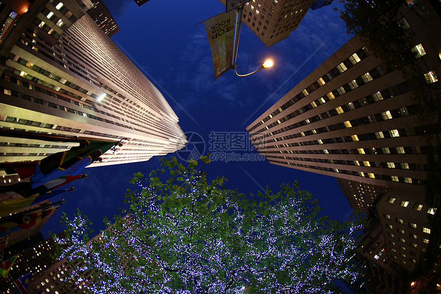 纽约 洛克菲勒中心摩天大楼高楼电气大楼城市市中心观景台地方观光装饰图片