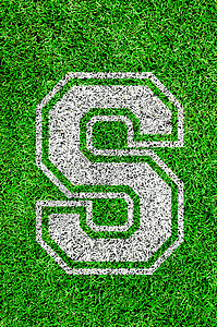绿草上的英文字母h沥青小路游戏院子字体生长公园草地分数体育场图片