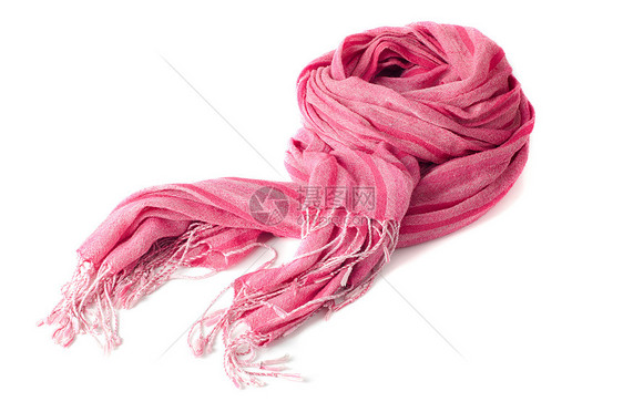 粉红色的温暖围巾粉色裙子褐色羊毛手工衣服材料边缘白色织物图片