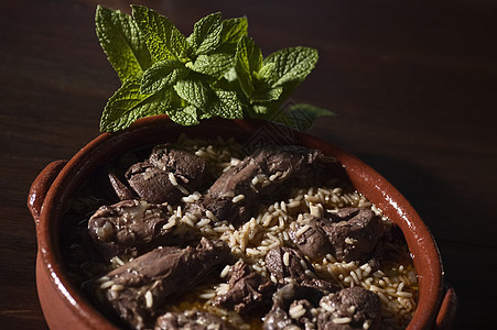 传统的葡萄牙传统食品食物吃饭课程沙锅文化野兔黏土美食水平烹饪图片