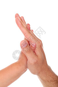子女和父亲的握手指导手指压痛白色帮助手臂童年家庭男生儿子图片