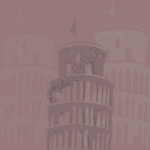 比萨的落叶塔背景图片