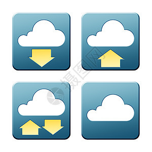 乌云信号下载商业计算托管收藏互联网技术贮存蓝色贴纸图片