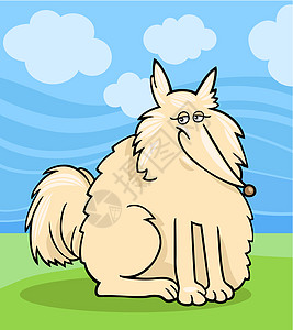 爱斯基摩狗漫画插图卡通片动物白色吉祥物犬类公园绘画快乐小狗鼻子图片