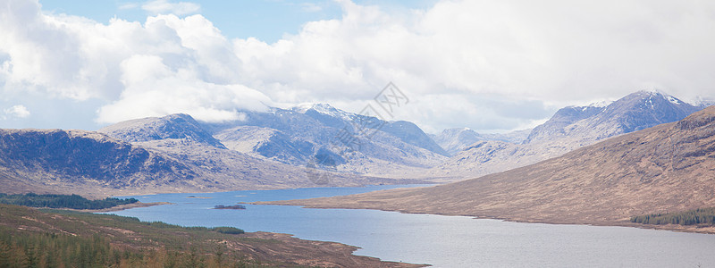 全景雪山山脉(苏格兰)图片