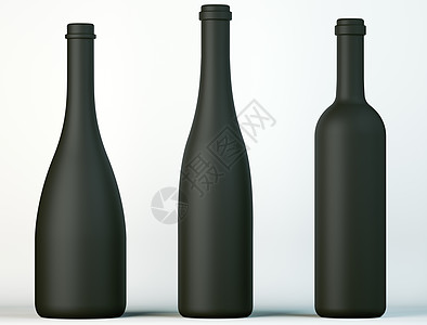 三瓶酒或饮料的未烤黑黑三瓶高清图片