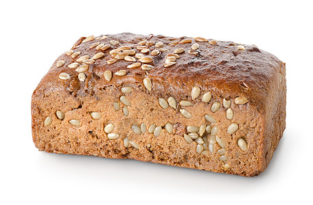 带种子的面包白色影棚宏观健康饮食摄影食物棕色饮食背景图片