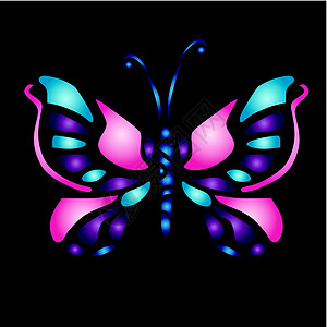 紫色背景的蝴蝶图片