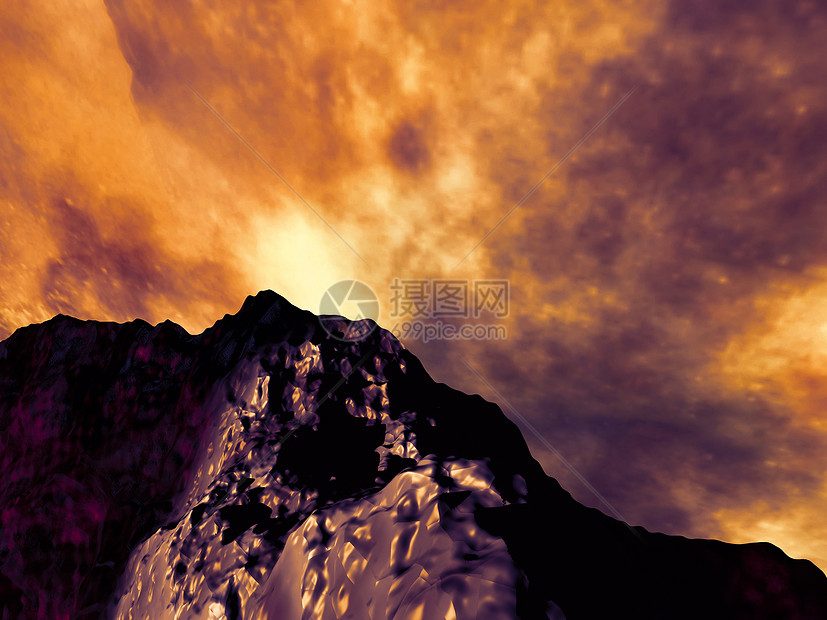 火山爆发国家日落蒸汽喷泉全景岩石景点地球爆发性冒险图片