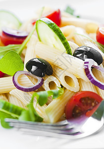 面食沙拉烹饪黄瓜草本植物食物美食焦点蔬菜洋葱选择性西红柿图片