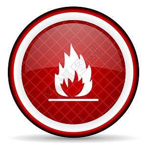 白色背景上的火焰红色闪光图标图片