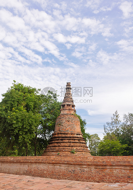 古代古寺庙的古塔历史性艺术历史宗教公园古董建筑学纪念碑文化王国图片