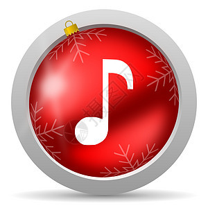 白色背景上的音乐 红色光滑的圣诞节图标音乐播放器钥匙网络按钮声学商业歌曲艺术互联网乐器图片