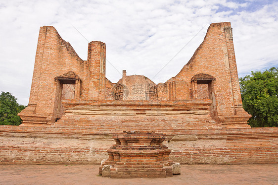 废旧寺庙用砖建文化旅行旅游宗教石头建筑遗产历史性佛教徒天空图片