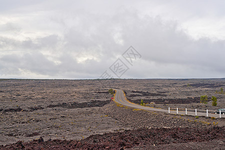 夏威夷大岛火山坑路连环岩石火山岩图片