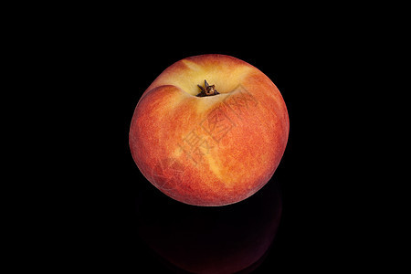 桃食物橙子饮食红色白色营养水果桃子黄色背景图片