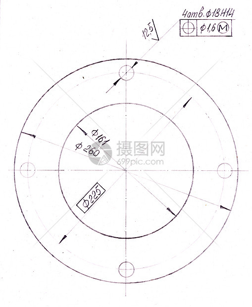 用铅笔制成的机械部件绘图建造文档项目草稿学校蓝图半径乐器技术工程图片