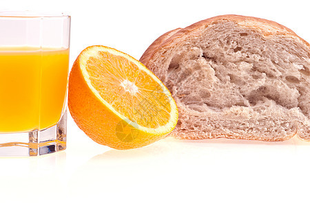 面包 橙和果汁异国玻璃热带液体情调稻草橙子美食养分水果图片