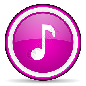 白色背景上的音乐紫色闪光图标电话歌曲手机立体声音乐会溪流网站音乐播放器蓝色钥匙图片