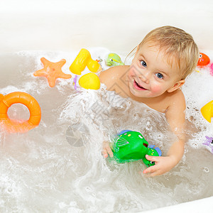游泳婴儿保健洗澡浴缸孩子喜悦女孩肥皂玩具卫生微笑图片
