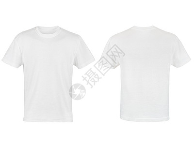 T恤logo两件白色T恤衫 白背景上孤立衬衫纺织品零售衣服运动男人裙子店铺棉布空白背景