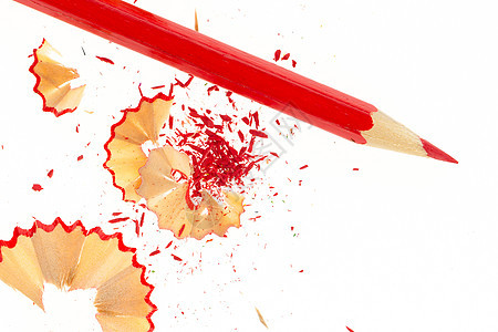红铅笔和木屑教育刨花商业石墨乐器胡子工具绘画学校团体图片