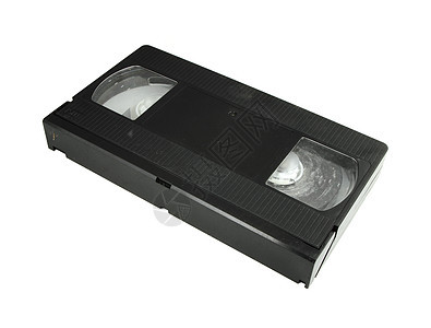 白色背景的视频磁带数据标签电影录音机录像带塑料电视娱乐格式卷轴图片