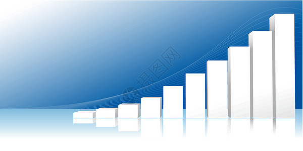 统计数据图表矢量图插图 不断增长蓝色白色商业生长背景图片