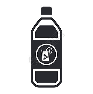 饮料瓶单图标矢量插图图片